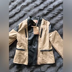 Dollhouse Medium Jacket Womens Faux Leather Designer Black Gorgeous New